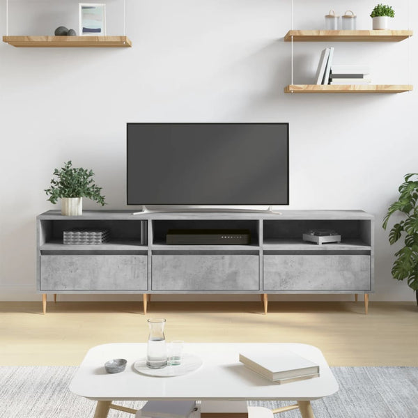 TV-taso betoninharmaa 150x30x44,5 cm tekninen puu