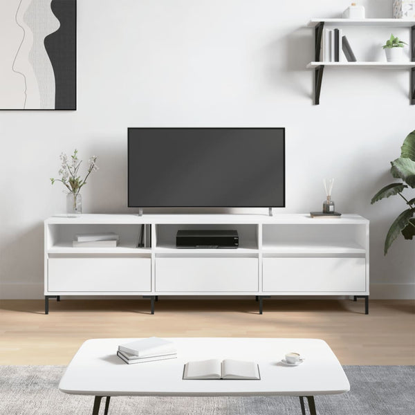 TV-taso valkoinen 150x30x44,5 cm tekninen puu