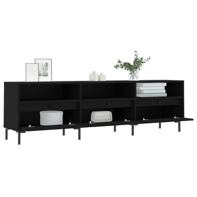 TV-taso musta 150x30x44,5 cm tekninen puu