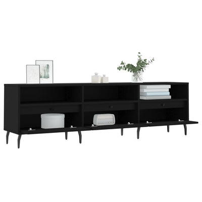 TV-taso musta 150x30x44,5 cm tekninen puu
