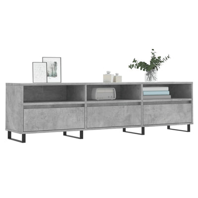 TV-taso betoninharmaa 150x30x44,5 cm tekninen puu