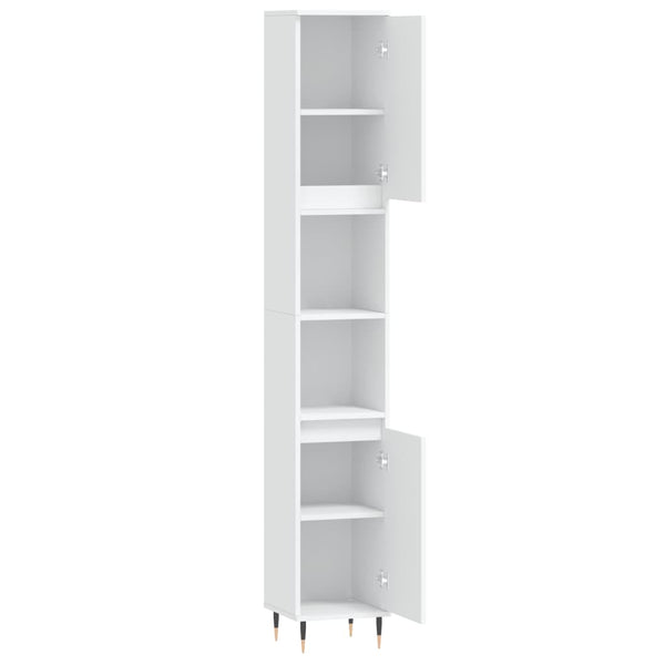 Kylpyhuoneen kaappi valkoinen 30x30x190 cm tekninen puu