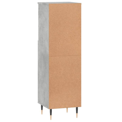Kylpyhuoneen kaappi betoninharmaa 30x30x100 cm tekninen puu