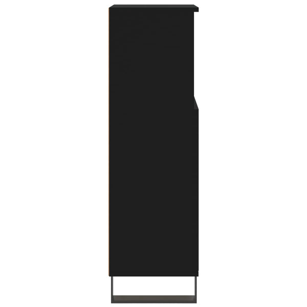 Kylpyhuoneen kaappi musta 30x30x100 cm tekninen puu