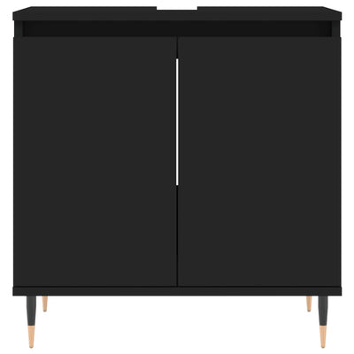 Kylpyhuoneen kaappi musta 58x33x60 cm tekninen puu
