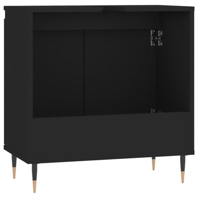 Kylpyhuoneen kaappi musta 58x33x60 cm tekninen puu