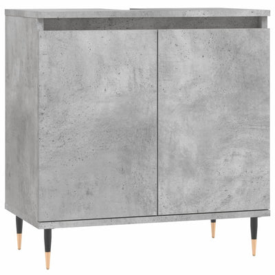 Kylpyhuoneen kaappi betoninharmaa 58x33x60 cm tekninen puu