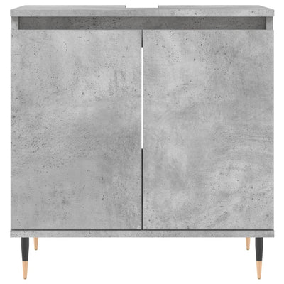Kylpyhuoneen kaappi betoninharmaa 58x33x60 cm tekninen puu