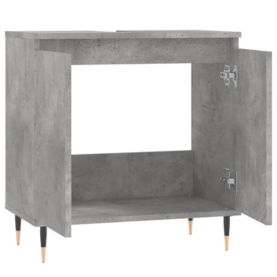 Kylpyhuoneen kaappi betoninharmaa 58x33x60 cm tekninen puu