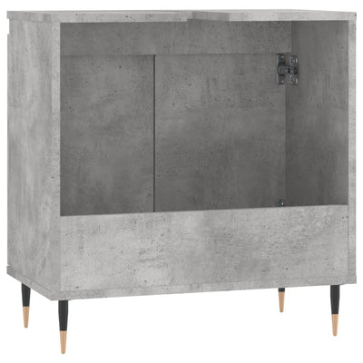 Kylpyhuoneen kaappi betoninharmaa 58x33x60 cm tekninen puu