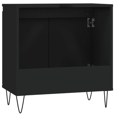 Kylpyhuoneen kaappi musta 58x33x60 cm tekninen puu