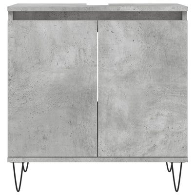 Kylpyhuoneen kaappi betoninharmaa 58x33x60 cm tekninen puu