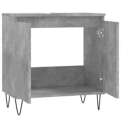 Kylpyhuoneen kaappi betoninharmaa 58x33x60 cm tekninen puu