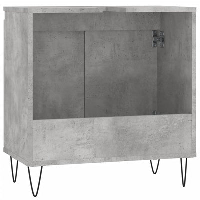 Kylpyhuoneen kaappi betoninharmaa 58x33x60 cm tekninen puu