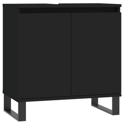 Kylpyhuoneen kaappi musta 58x33x60 cm tekninen puu