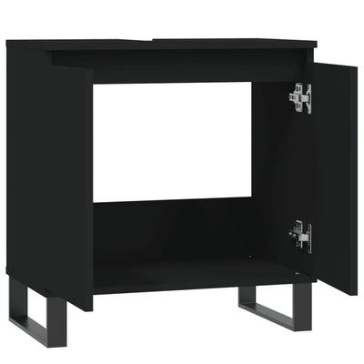 Kylpyhuoneen kaappi musta 58x33x60 cm tekninen puu