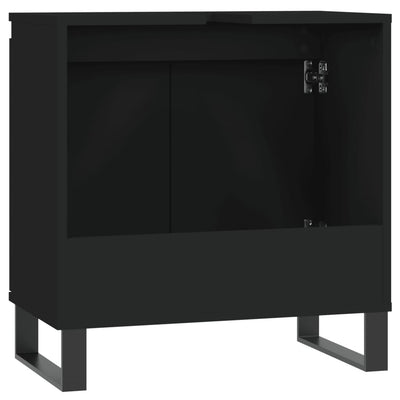 Kylpyhuoneen kaappi musta 58x33x60 cm tekninen puu