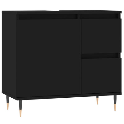 Kylpyhuoneen kaappi musta 65x33x60 cm tekninen puu