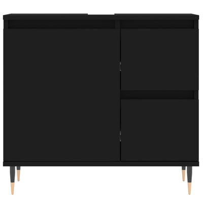 Kylpyhuoneen kaappi musta 65x33x60 cm tekninen puu