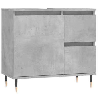 Kylpyhuoneen kaappi betoninharmaa 65x33x60 cm tekninen puu
