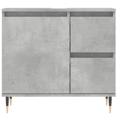 Kylpyhuoneen kaappi betoninharmaa 65x33x60 cm tekninen puu