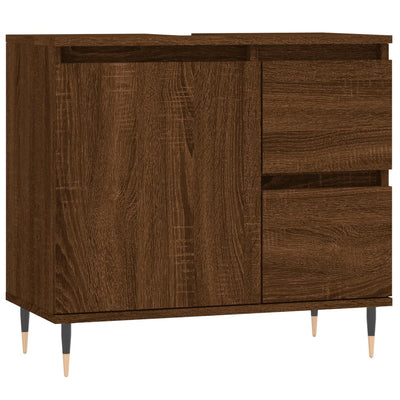 Kylpyhuoneen kaappi ruskea tammi 65x33x60 cm tekninen puu