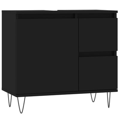 Kylpyhuoneen kaappi musta 65x33x60 cm tekninen puu
