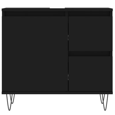 Kylpyhuoneen kaappi musta 65x33x60 cm tekninen puu