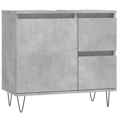 Kylpyhuoneen kaappi betoninharmaa 65x33x60 cm tekninen puu