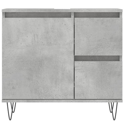 Kylpyhuoneen kaappi betoninharmaa 65x33x60 cm tekninen puu