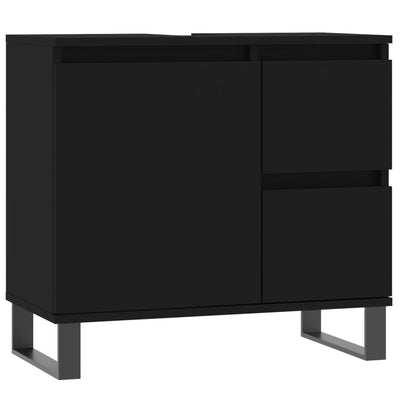 Kylpyhuoneen kaappi musta 65x33x60 cm tekninen puu
