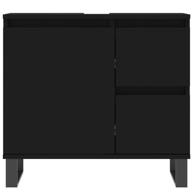 Kylpyhuoneen kaappi musta 65x33x60 cm tekninen puu