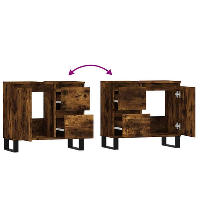 Savutammi kylpyhuoneen kaappi Jozsefa 65x33x60cm (puinen)