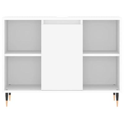 Kylpyhuoneen kaappi valkoinen 80x33x60 cm tekninen puu