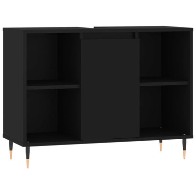 Kylpyhuoneen kaappi musta 80x33x60 cm tekninen puu