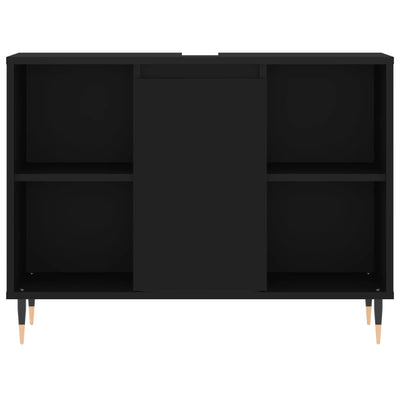 Kylpyhuoneen kaappi musta 80x33x60 cm tekninen puu
