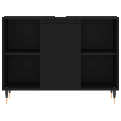 Musta kylpyhuoneen kaappi Demosteni 80x33x60cm (puinen)