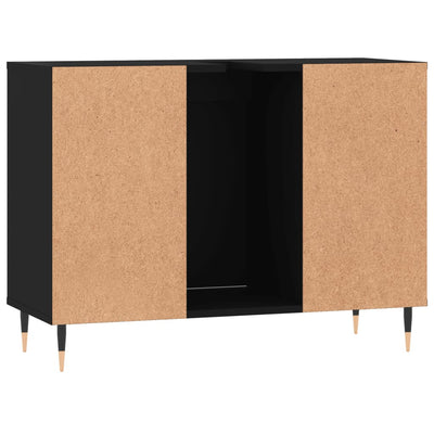 Kylpyhuoneen kaappi musta 80x33x60 cm tekninen puu