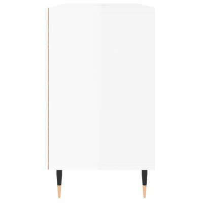 Kylpyhuoneen kaappi korkeakiilto valk. 80x33x60 cm tekninen puu