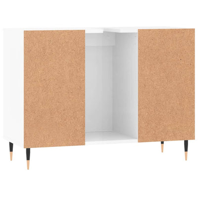 Kylpyhuoneen kaappi korkeakiilto valk. 80x33x60 cm tekninen puu