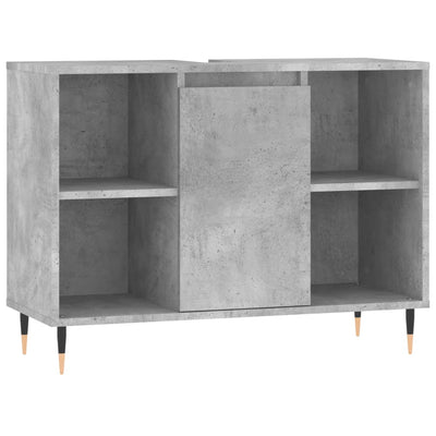 Kylpyhuoneen kaappi betoninharmaa 80x33x60 cm tekninen puu