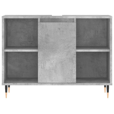 Kylpyhuoneen kaappi betoninharmaa 80x33x60 cm tekninen puu