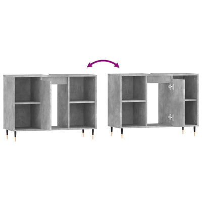 Betoninharmaa kylpyhuoneen kaappi Demosteni 80x33x60cm (puinen)