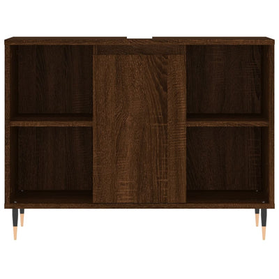 Kylpyhuoneen kaappi ruskea tammi 80x33x60 cm tekninen puu