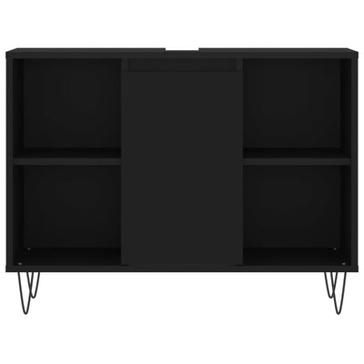 Kylpyhuoneen kaappi musta 80x33x60 cm tekninen puu