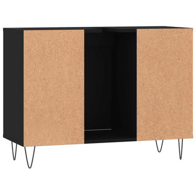 Kylpyhuoneen kaappi musta 80x33x60 cm tekninen puu