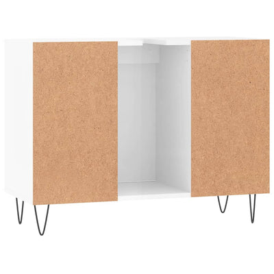 Kylpyhuoneen kaappi korkeakiilto valk. 80x33x60 cm tekninen puu