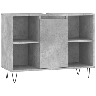 Kylpyhuoneen kaappi betoninharmaa 80x33x60 cm tekninen puu