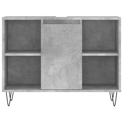 Kylpyhuoneen kaappi betoninharmaa 80x33x60 cm tekninen puu