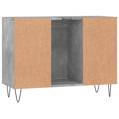 Kylpyhuoneen kaappi betoninharmaa 80x33x60 cm tekninen puu